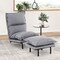 Modern Armless Accent Chair With Ottoman For Living Room-Grey
